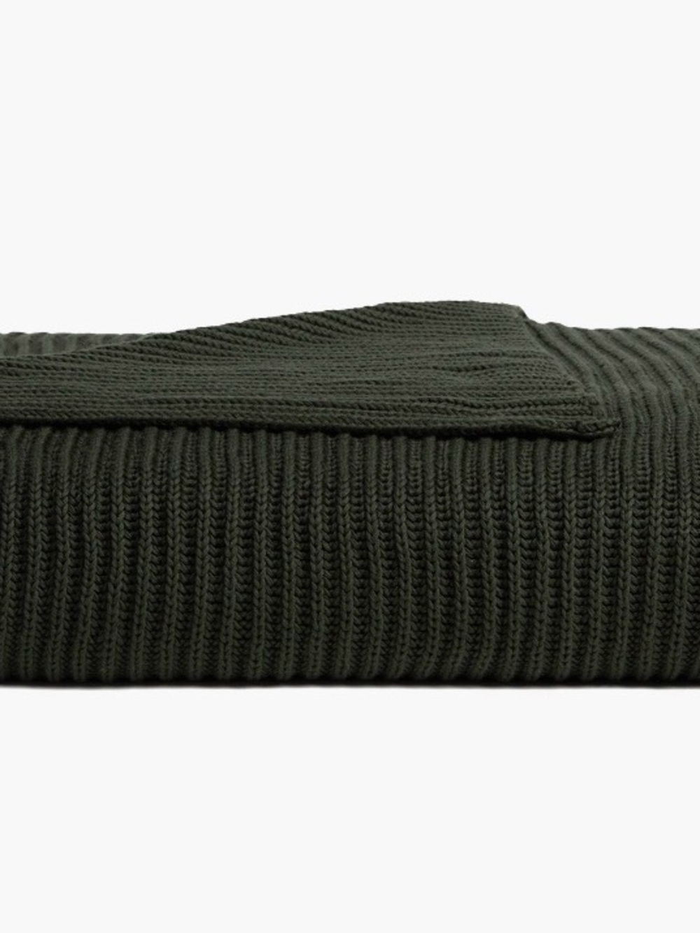 Parachute NEW organic ribbed throw blanket Color evergreen